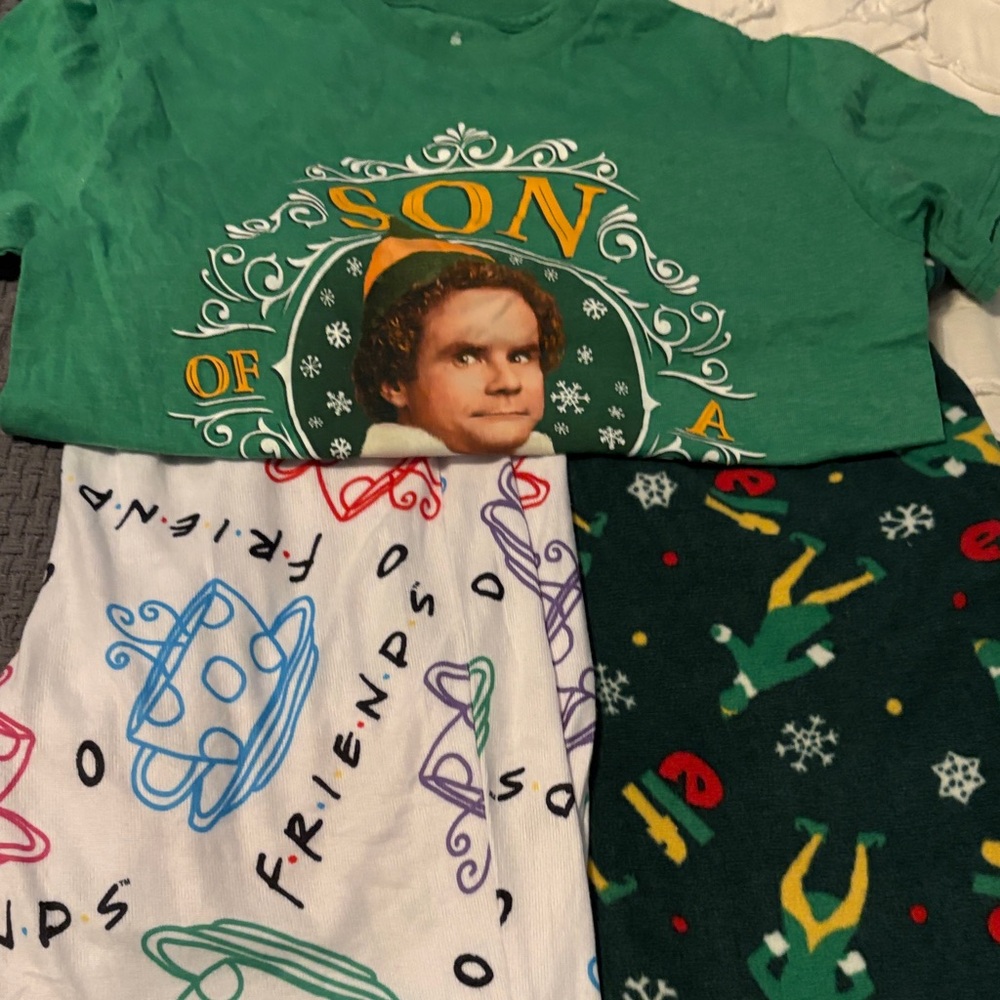 Green Graphic T-Shirt and Pajama Set